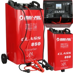 Caricabatterie Auto con Funzione di Avviamento | per Batterie fino a 80-1000 Ah | 12-24V | Corrente di Avviamento 400A/12V, 400A/24V | con Ruote